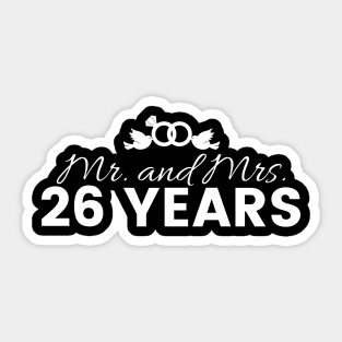 26th Wedding Anniversary Couples Gift Sticker